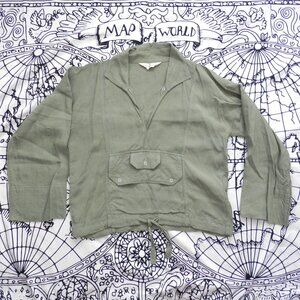 Golden Goose || Linen Olive Green Anorak Pullover Top